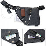 Стильна молодіжна сумка Cross body Сіра, фото 5