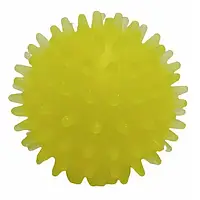 Игрушка для собак. Мяч с шипами, желтый, 6 см (с запахом ванили)