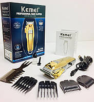 Профессиональная машинка для стрижки волос и бороды  Kemei KM-1977+PG  аккумуляторная с насадками