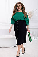 Женская стильная вельветовая юбка-карандаш на пуговицах размеры 46-68