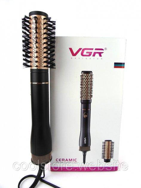 Багатофункціональний стайлер фен — щітка для волосся VGR Navigator V 559 з насадками керамічне покриття