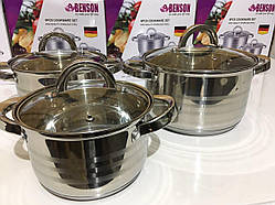 Набір каструль неірж Benson 6 пр BN-199