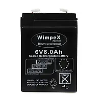 Внешний аккумулятор батарея 6v 6Ah Wimpex  для электронных весов, фонарей, приборов, сигнализаций