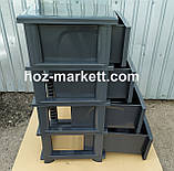 Комод пластиковий тумбочка на 4 ящики ротанг граніт антрацит тнмно - сірий, фото 2