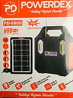 Зарядний пристрій і освітлювальна станція на сонячній батареї PD-6800 FM ліхтар USB з радіо Power Bank