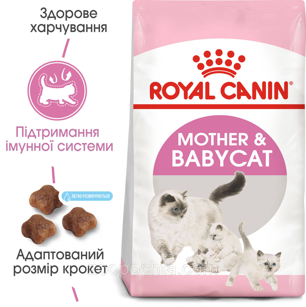 АКЦІЯ! Сухий корм Royal Canin Mother And Babycat (Мазер Бебікет) для кошенят, 8 кг + 2 кг корму у подарунок!