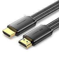 Кабель HDMI Vention HDMI to HDMI плоский нейлоновый плетеный кабель 8K HD 2м Black (ALKBH)