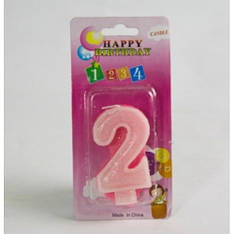 Свічки цифри (в торт) No 2-21 кольорові No2