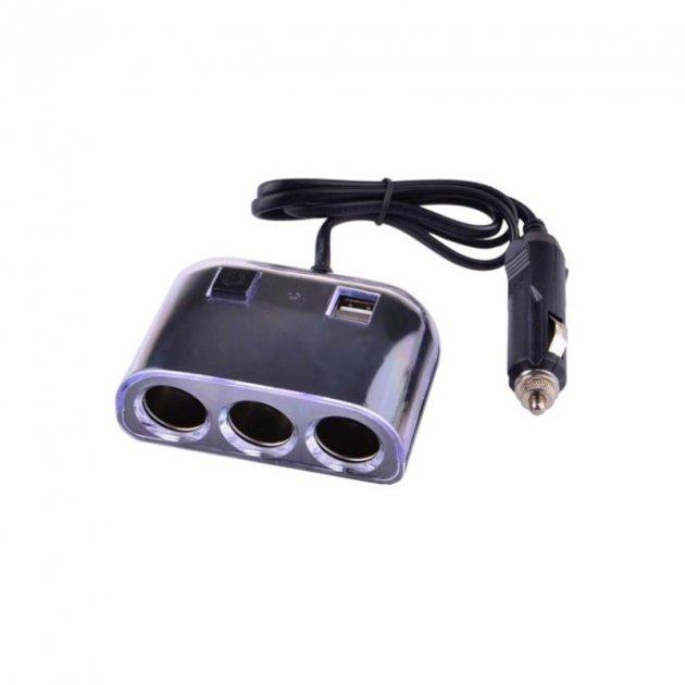 Автомобільний зарядний пристрій Olesson MOD-1505 (3 in 1/120W/Triple Direct LED Socket) у прикурювач, фото 1