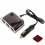 Автомобільний зарядний пристрій Olesson MOD-1505 (3 in 1/120W/Triple Direct LED Socket) у прикурювач, фото 2