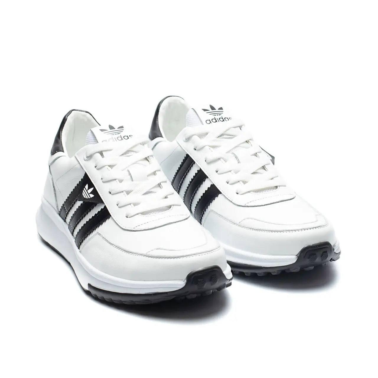 Чоловічі шкіряні кросівки весна/осінь Adidas White — білі, фото 1