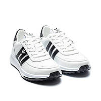 Мужские стильные кожаные белые кроссовки adidas white