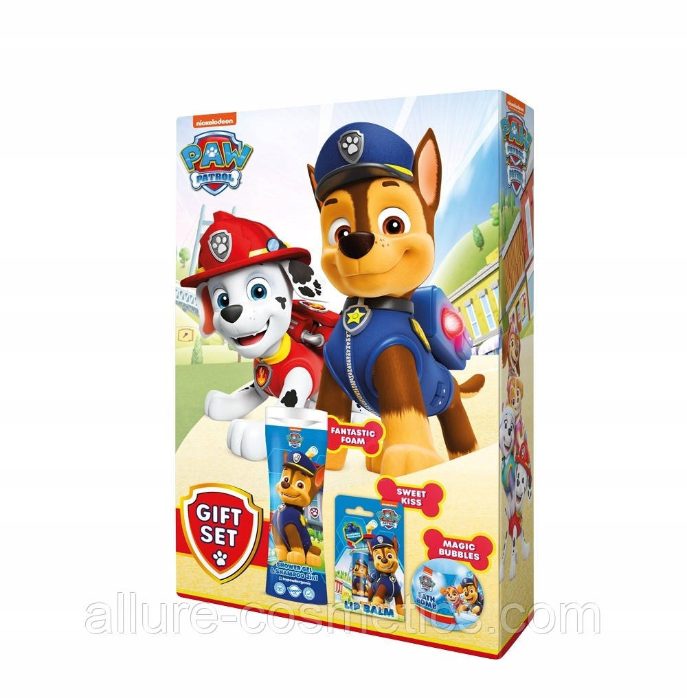 Набір Шампунь 2в1 + бальзам для губ + бомбочка Nickelodeon Paw Patrol 300+4.4 +100g