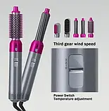 Багатофункційний фен стайлер HAIR BRUSH Styler з насадками для укладання волосся 5 в 1 надання об'єму, фото 8