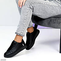 Базовые женские черные кеды на весну под джинсы приятная цена 38