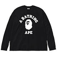 Черный лонгслив BAPE Logo унисекс Бейп Бэйп