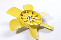 Вентилятор системы охлаждения ВАЗ 2101-07 (крыльчатка) 6 лопастей (желтый) металл. втулка (пр-во г.Херсон)