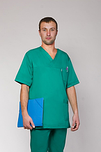 Класичний чоловічий медичний хірургічний костюм зелений 44-60
