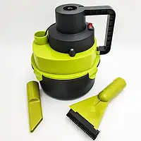 Автомобильный пылесос с функцией насоса 2 в 1 от прикуривателя 12В Black Wet & Dry Auto Vacuum Cleaner зеленый