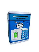 Электронная копилка Сейф банкомат Музыкальная копилк, с кодовым замком и купюроприемником "класическая"синий