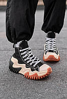 Женские стильные очень легкие демисезонные кроссовки Converse , черные с бежевым качественные