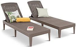 Комплект шезлонгів Keter Jaipur Sun Lounger 2 шт. капучино