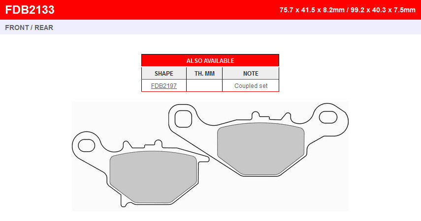 Колодки гальмівні передні Suzuki ADDRESS 110 UG / TR 50 Street magic FERODO FDB2133EF - AXLE F/R