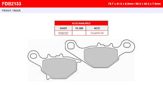 Колодки гальмівні передні Suzuki ADDRESS 110 UG / TR 50 Street magic FERODO FDB2133EF - AXLE F/R