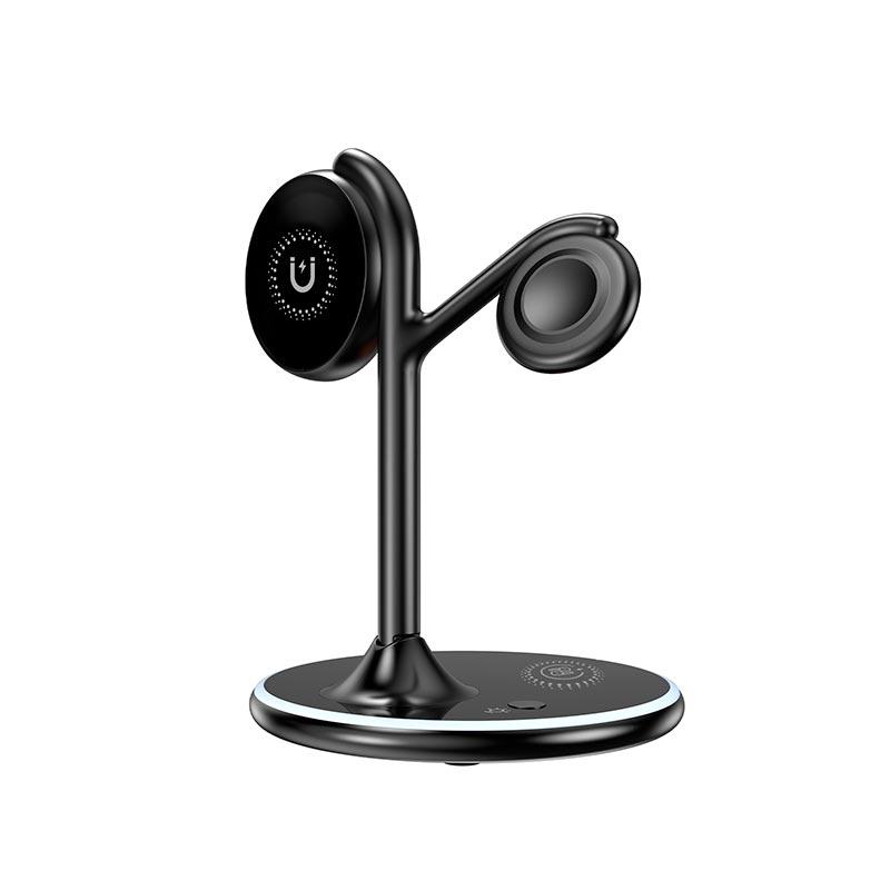 Зарядка Qi 3 in 1 Foldable Magnetic Wireless Charger X516 |15W, Phone/AirPods/iWatch| Без бренду чорна