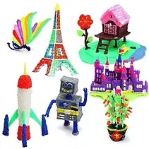 3D-ручка з трафаретами для малювання з дисплеєм 3D Pen-3 з пластиком 3Д-ручка для дітей Блакитна, фото 6