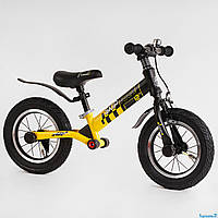 Велобег CORSO "Skip Jack" сталь, надувные колеса 12", ручной тормоз, подножка, амортизатор, крылья, звонок