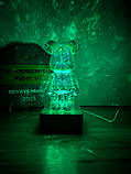 3D настільна лампа нічник Bearbrick Ведмедик RGB Феєрверк скляний світильник Кристал Led usb Crystal, фото 7