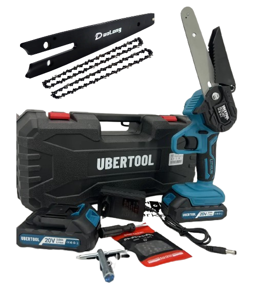 Міні-пила акумуляторна UBERTOOL TM-106 DL2415 : 20 V / 2 шини / 3 ланцюги