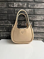 Женская сумка через плечо прада стильная Prada бежевая классическая 2 в 1, повседневная