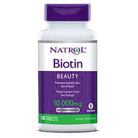 Витамины и минералы Natrol Biotin 10000 mcg, 100 таблеток EXP