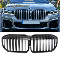 Решетка радиатора BMW (БМВ) 7 series G11 2019 -2022 года Глянец 2 ребра Ноздри BMW G11