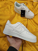Женские демисезонные кроссовки Nike Air Force Low White (белые) низкие стильные кроссовки D221 Найк