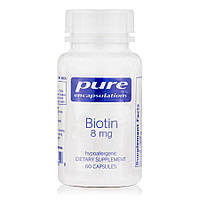 Витамины и минералы Pure Encapsulations Biotin 8 mg, 60 капсул EXP