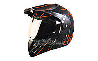 Шлем (кроссовый) ExDrive EX-803 оранжево-черный мат [XL]