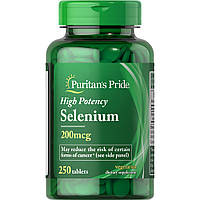 Витамины и минералы Puritan's Pride Selenium 200 mcg, 250 таблеток EXP