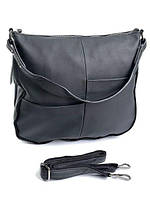 Женская черная сумка из мягкой натуральной кожи 344