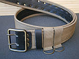 Ремінь офіцерський польовий койот ( стропа + шкіра ) 80 - 100 см, фото 4