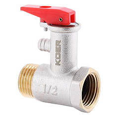 Запобіжний клапан для бойлера Koer KR.1040 - 1/2” 8BAR (з ручкою)