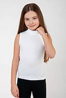 Гольф для дівчаток молочний із коротким рукавом розмір 164 см