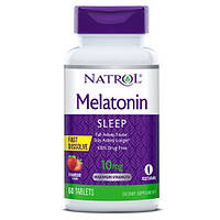 Натуральная добавка Natrol Melatonin 10 mg Fast Dissolve, 60 таблеток Клубника EXP