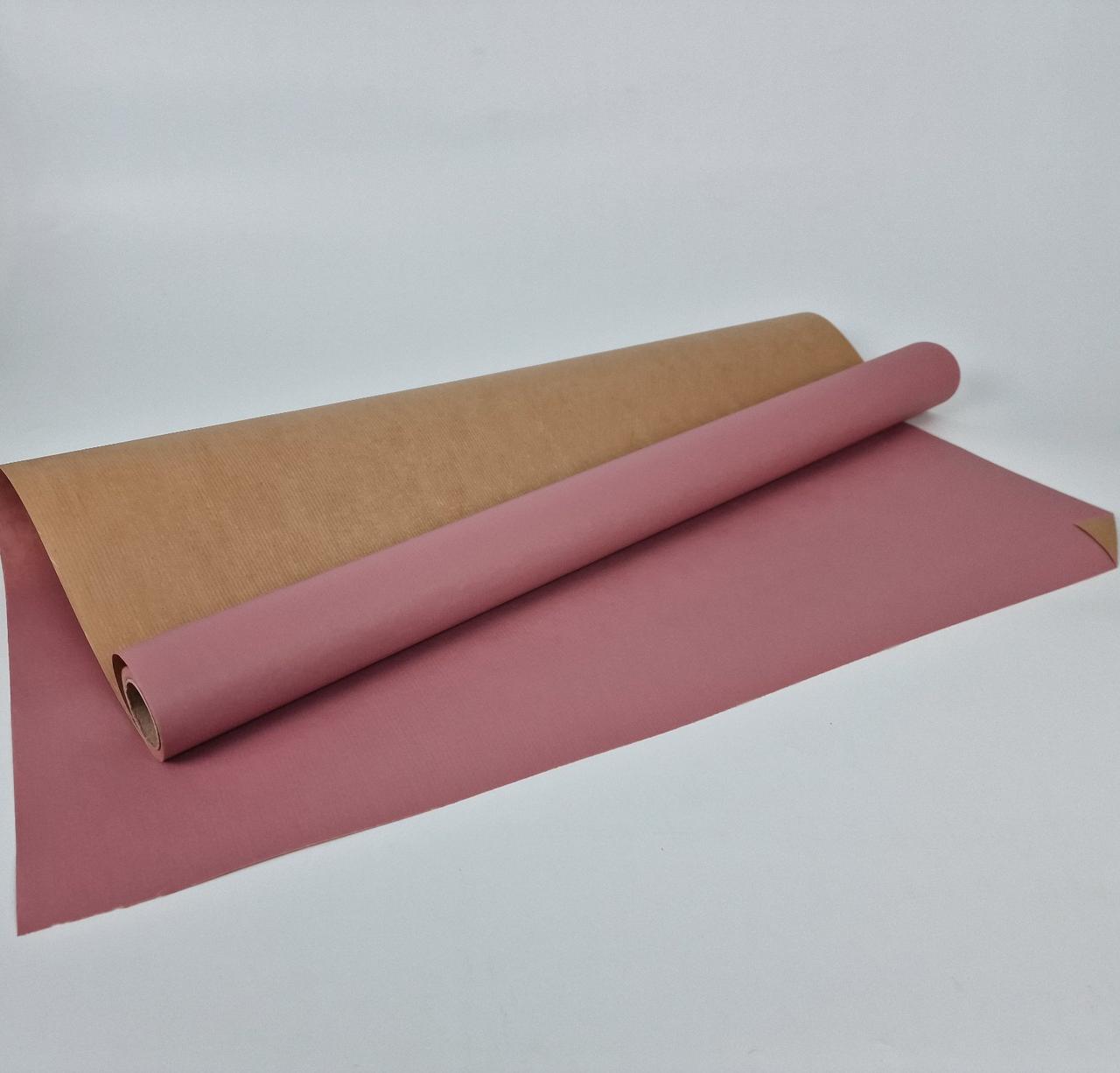 Рулон 8 м папір подарунковий тонований (36) для квітів (h660) No9 Рожевий (1 шт.), фото 1