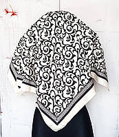 Платок модный женский шелковый Офелия айвори вензель
