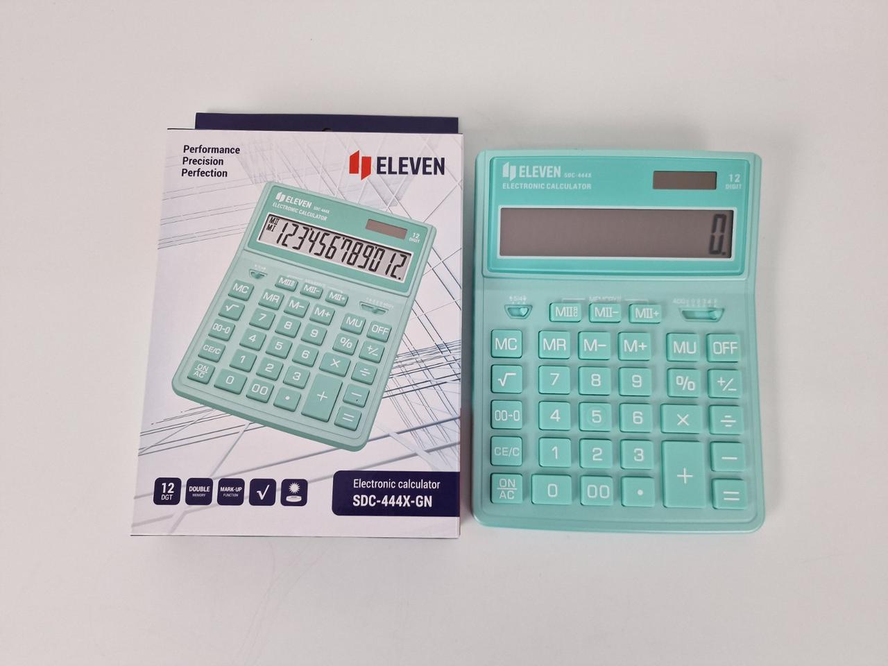 Калькулятор "ELEVEN" SDC-444S (citizen) 12 розрядів бухгалтерський бірюзовий (1 шт.), фото 1