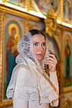 Палантин у церкву на хрещення, вінчання, хустина в церкву, фото 4