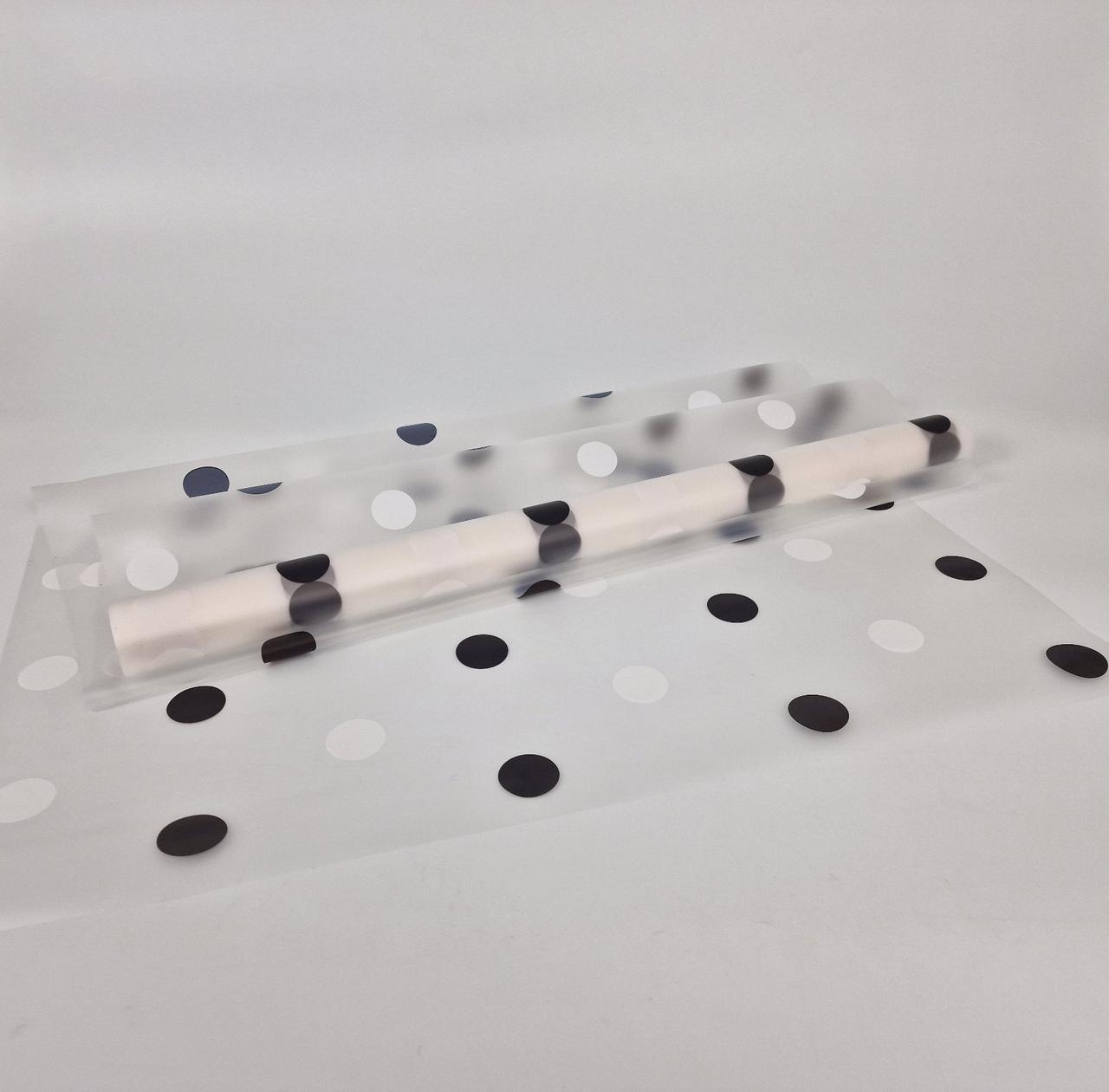 Плівка флориста матова для квітів (57) (h600) Горох Великий No 2 Чорні (1 шт.), фото 1